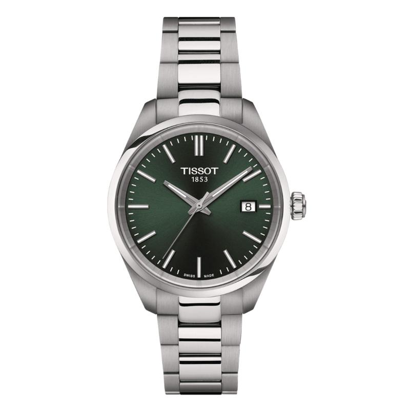 

TISSOT T Кварцевый механизм Водонепроницаемость 100 м Унисекс Часы 34 мм Зеленый циферблат Корпус из нержавеющей стали T150.210.11.091.00 Green Dial