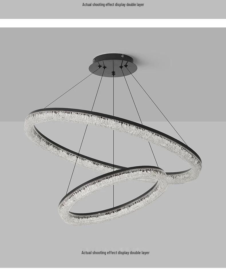 Light Luxury Italian Modern Chandelier - Grand Round Ring Nordic Lighting Fixture for Living Room or Hall