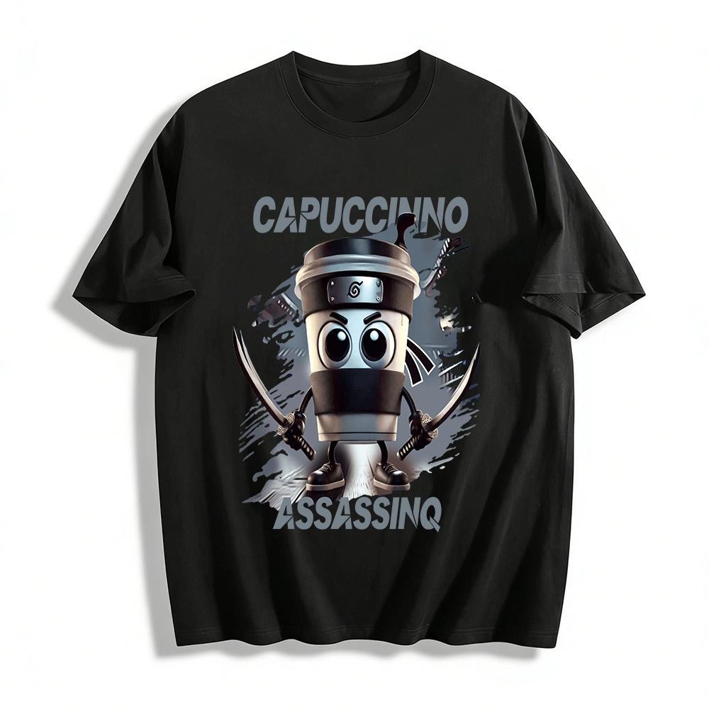 

Ninja Cappuccino Assassin Fun Graphic Casual T-Shirt Pure cotton T-shirt XXS