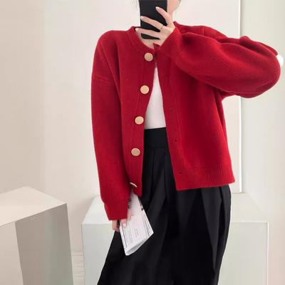 Women Cardigans Sweater O Neck Autumn Winter Knitted Loose Cardigans Solid Single Breasted Womens Sweaters