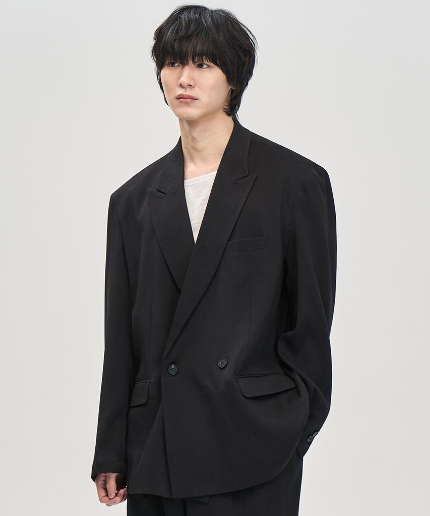 Prairie Big Daddy Fit One-Button Double Blazer (Black)