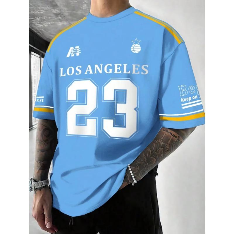 Los Angeles Print Graphic T-Shirt Short Sleeve Sports Women's T-shirt Unisex Casual Daily Wear Summer Men's Racing T-shirt