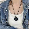 Adjustable Heart & Spade Leather Necklace - Stylish, Versatile, Cute Clavicle Chain for Fashionable Girls