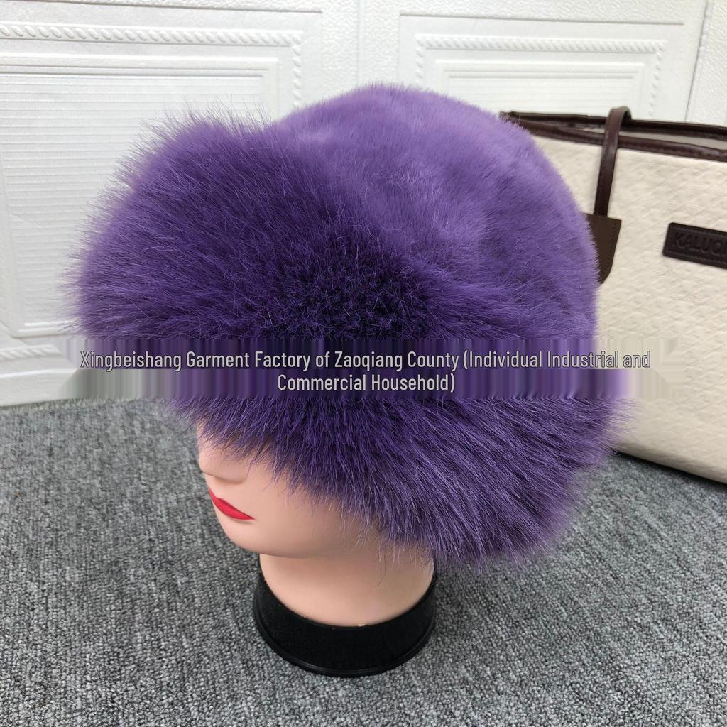 2025 Fuskminkspäls Plysch Vintermössa - Unisex, Varm, Bredbrättad.