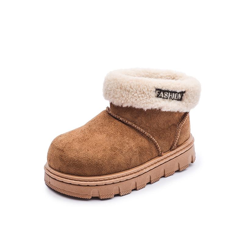 

Winter Toddler Outdoor Ankle Boots Kids Furry Hairy Snow Boots for Girls Non-slip Warm Children s Causal Plush Boots 25 коричневый