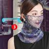 Summer Sunscreen Mask Women's Neck Protection Ear Hanging Veil Neck Scarf Anti-ultraviolet Silk Scarf Gauze Scarf