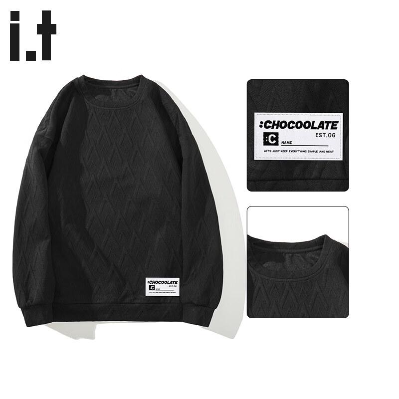 CHOCOOLATE Men s Textured Round Neck Sweatshirt 5XL