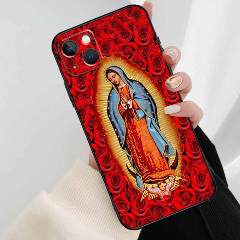 Virgen De Guadalupe Virgin Mary Phone Case For iPhone 11 12 13 14 15 16 Pro XS Max Mini Cover For iPhone X XR Plus Back Case