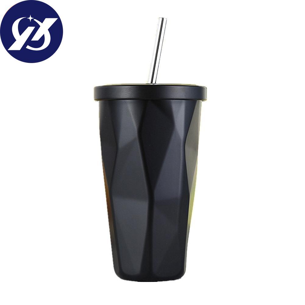 500ml Double Wall 304 Stainless Steel Coffee Bottle With Straw To Go Cold Beer Cup With Tumbler