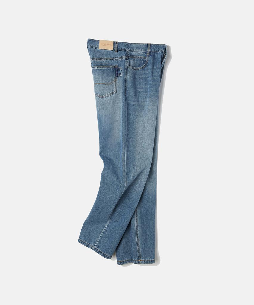 DTHIRTYONE Wide Straight Denim Pants (Mid Blue)