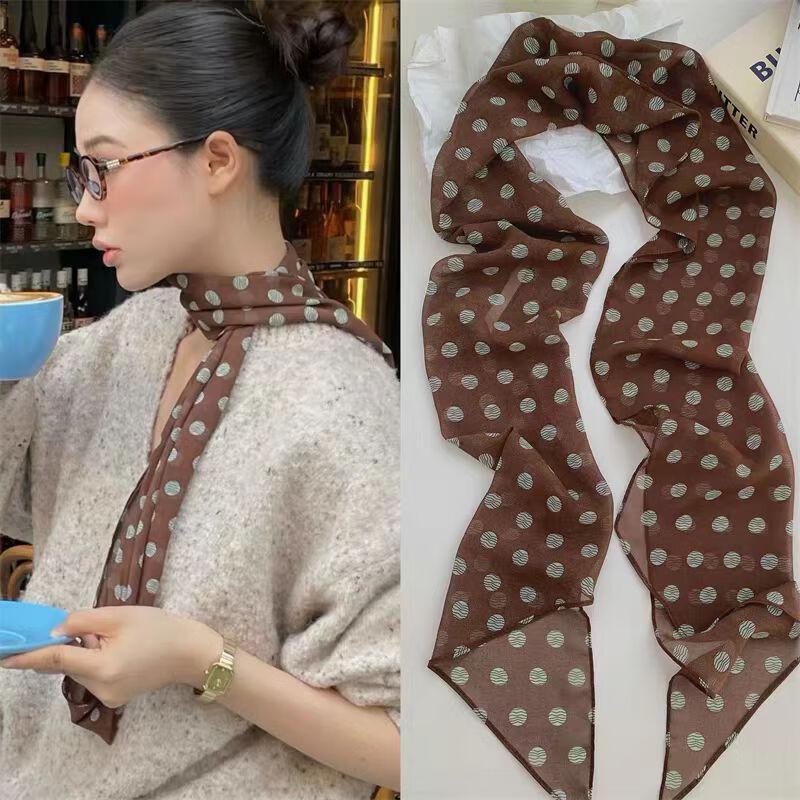 Polka Dot Print Long Scarf