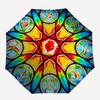 1pc Stained Glass Window Folding Umbrella | Elegant Design, Fashionable Accessory, Durable Construction, Sturdy Ribs Yy251107055