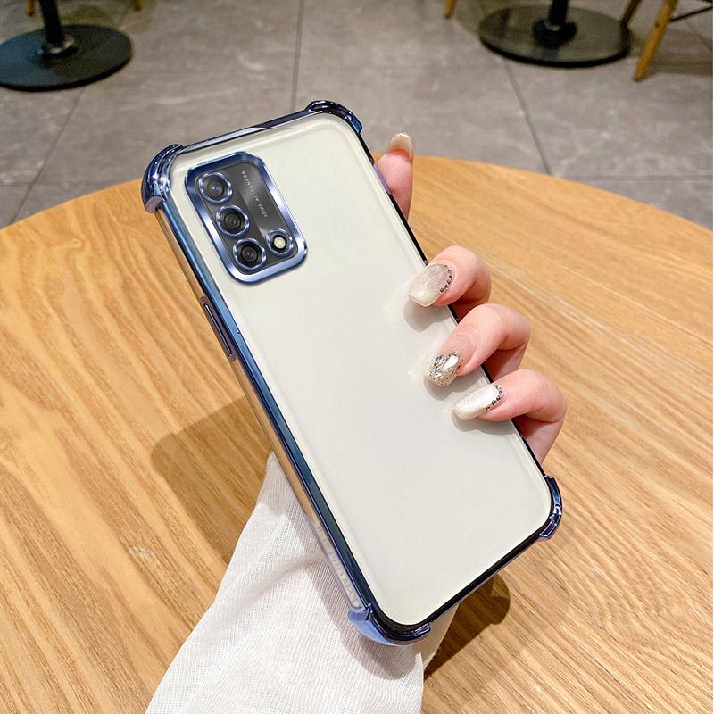For OPPO F19 Case OPPO Reno6 Lite Phone Case OPPO A74 A95 4G A54 5G A74 5G Four Corners Thickening Shookproof Plating Back Cover