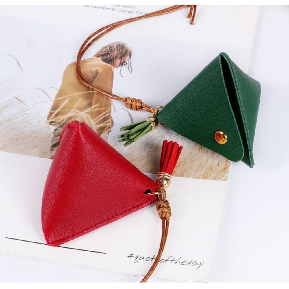 

Dragon Boat Festival Women Change Wallet Lipstick Cosmetic Bag PU Coin Purse Triangle Storage Bag