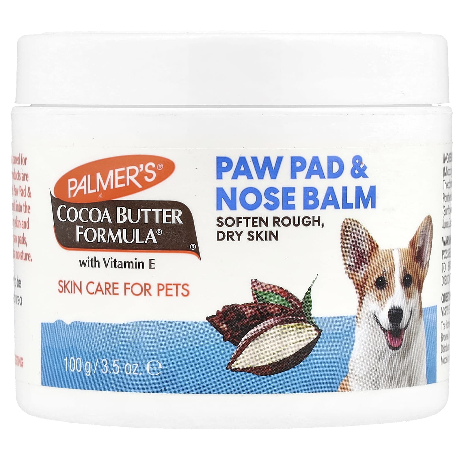 

Palmer s for Pets Coconut Butter Formula®, с витамином Е, бальзам для подушечек лап и носа, для питомцев, без отдушек, 100 г (3,5 унции)