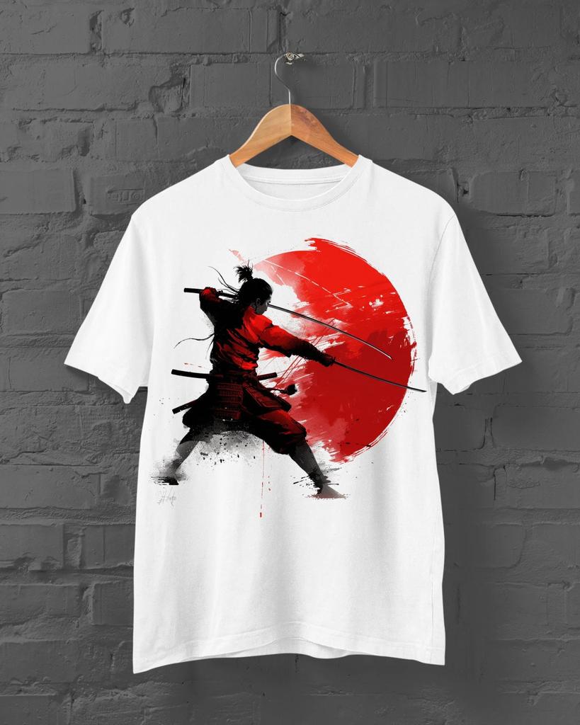 Japanese Samurai T-shirt Anime Samurai Japanese Ink Animation Japanese Aesthetic Samurai Comfortable Breathable for Daily Use