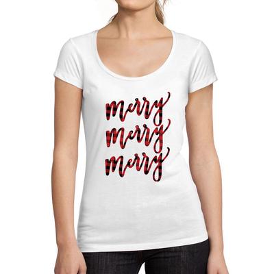 ® - Femme Graphique Merry T-shirt Action De Graces Xmas Cadeau Idees Tee