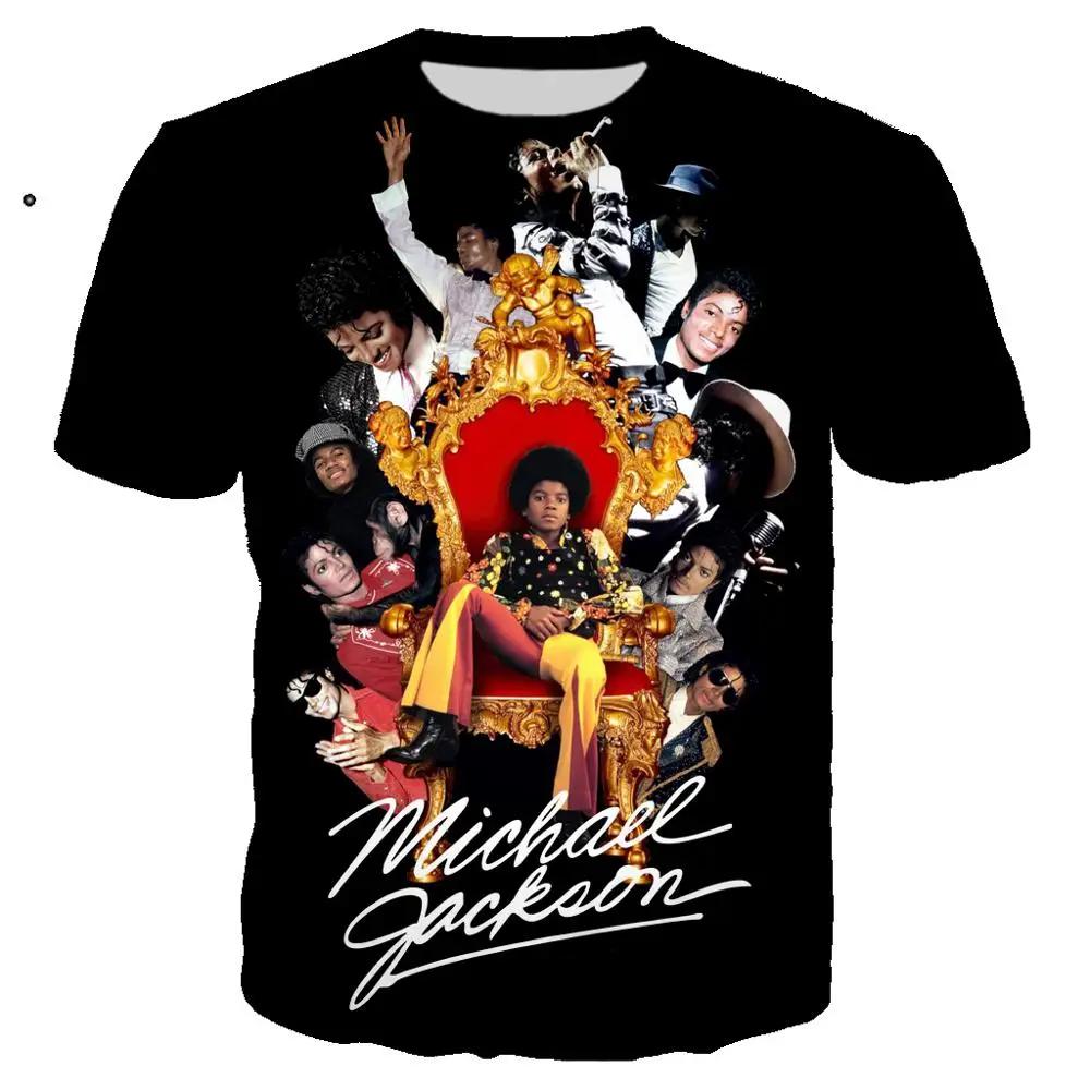 2026 Michael Jackson Printed 3D T-shirt Unisex Summer Casual Streetwear Hip Hop Short Sleeve Fashion Harajuku Oversized Tops