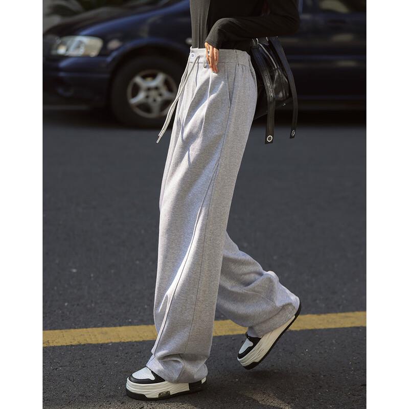 DEMANA Women's Korean Style Relaxed Fit Straight-Leg Pants