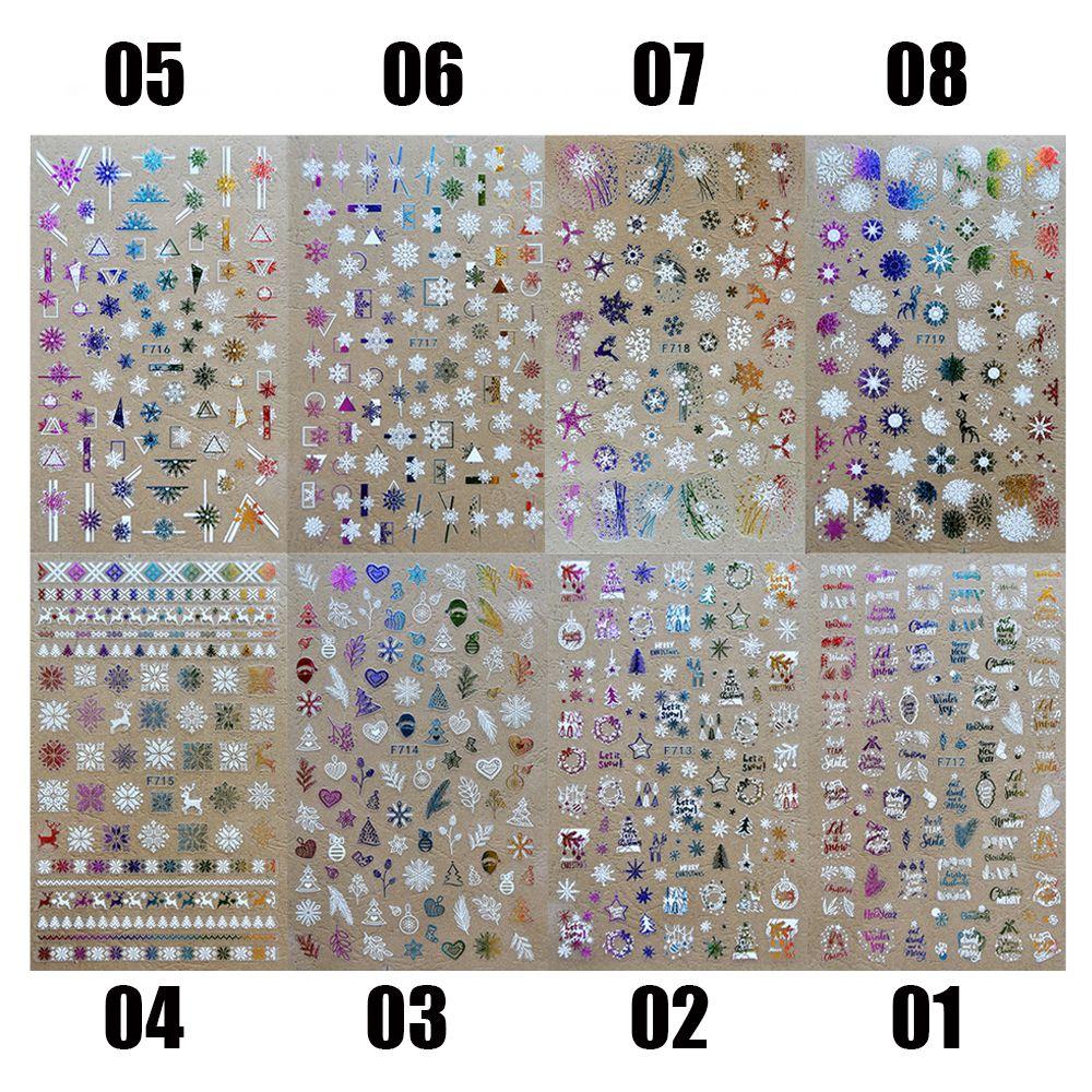 Decorations Xmas Transfer Decals 3D Christmas Nail Stickers Snowflakes
