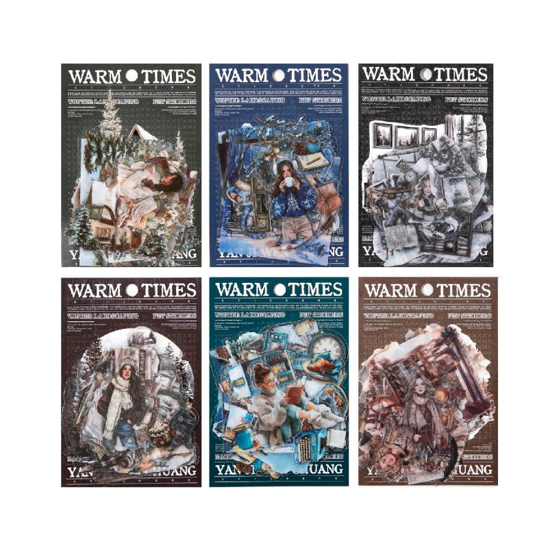 Yan Ji Warm Scenery Sticker Pack: PET Journal Decoration & Collage Base - 6 Styles