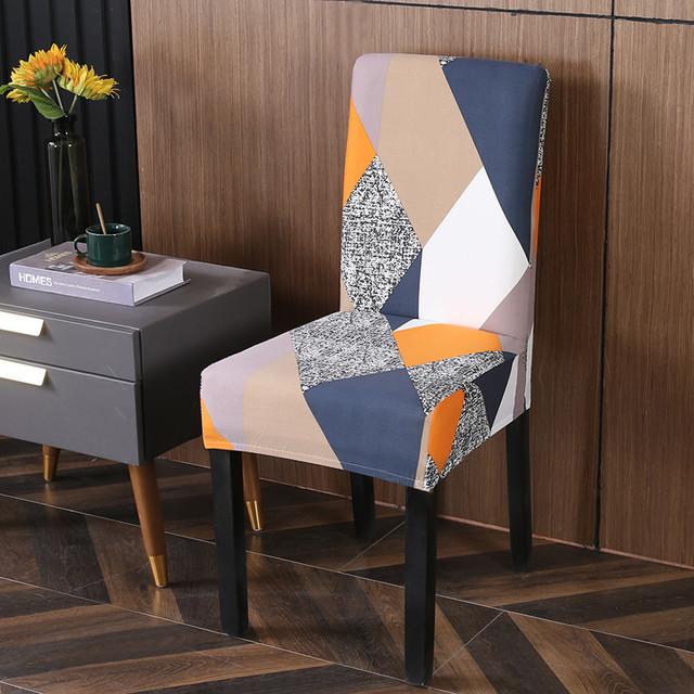 Spandex Chair Covers Printed Dining Room Stretch Seat Cover Chair Protective Case For Restaurant Banquet Kitchen Hotel