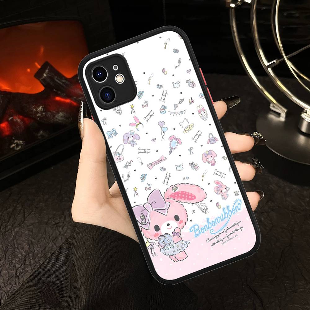 Cute Cartoon Bonbonribbon For IPhone 11 12 13 14 15 16 Pro Max Plus Matte Translucent Phone Cover