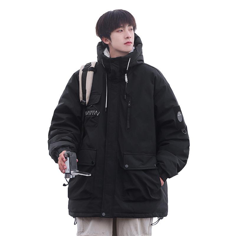 Winter New Fashion Trend Down Jacket Outdoor Windproof Model Hooded Duck Down Jacket Men