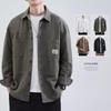 Men's Retro Workwear Cotton Shirt Jacket - Japanese Style, Casual, Loose, Wear-Resistant for Spring and Autumn