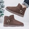 Hot Sale Fashion Brown Men's Winter Boots Unisex Warm Plush Snow Boots Man Flat Slip-on Ankle Boots Size 36-47 Botas Para Hombre