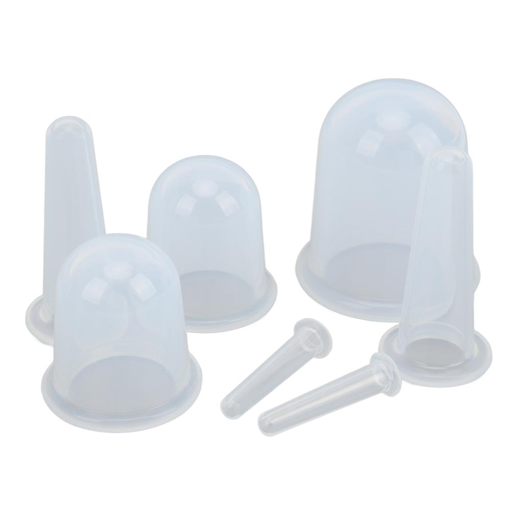 7-teiliges Silikon-Gesichts-Schröpfset Transparentes Vakuum-Saugmassage-Set zur Glättung feiner Linien