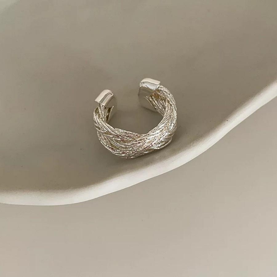 Retro Woven Winding Twist Wide Version Open Ring Female Personality Simple Cold Wind Design Ring