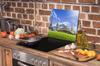 Glass protective plate for the stove 50x52 City