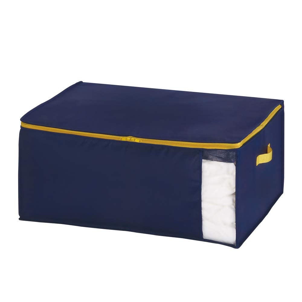 Towa Sangyo Futon Aufbewahrung, Marineblau, Mittel, Kompakt und einfache Aufbewahrung, Alpha Daunendecke, 2er-Set