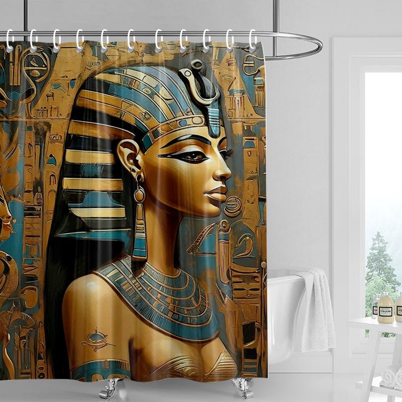 Heimdekoration Duschvorhänge Für Badezimmer Wasserdichtes Vorhangmaterial Moderner Nordischer Stil Wohnzimmer Ägypten Pharao Retro