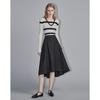 Women's Elegant Striped V-Neck Knit Top
