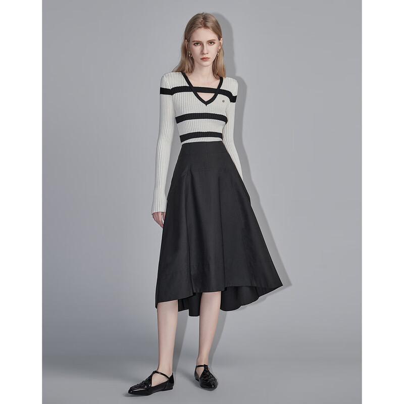 Women's Elegant Striped V-Neck Knit Top