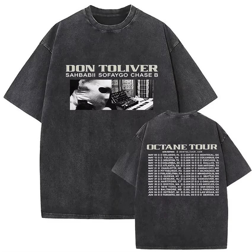 Vintage Washed Don Toliver Octane Album Merch T Shirt Unisexs Women Hip Hop Oversized Gothic Tshirt Tshirts Streetwear