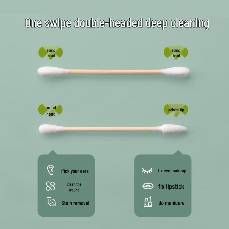 CHAHUA Double-Headed Bamboo Cotton Swabs