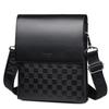 Pánská kostkovaná taška přes rameno do práce, měkká kůže, nastavitelný popruh, crossbody taška, lehká, více přihrádek, ležérní taška přes rameno
