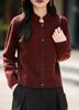 Women's Pure Wool Seven-Stitch Knit Stand Collar Coat Cardigan