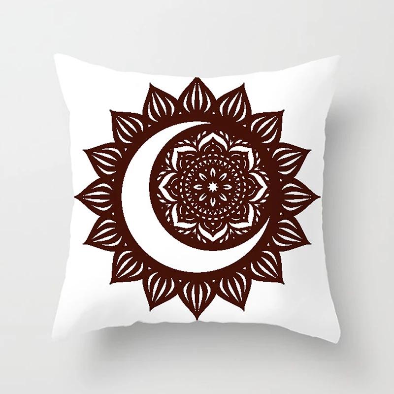 Home Decor Sun & Moon Themed Cosmic Throw Pillow Covers Pattern Cushion Cover Suitable For Sofa Bedroom Car Pillow Cover