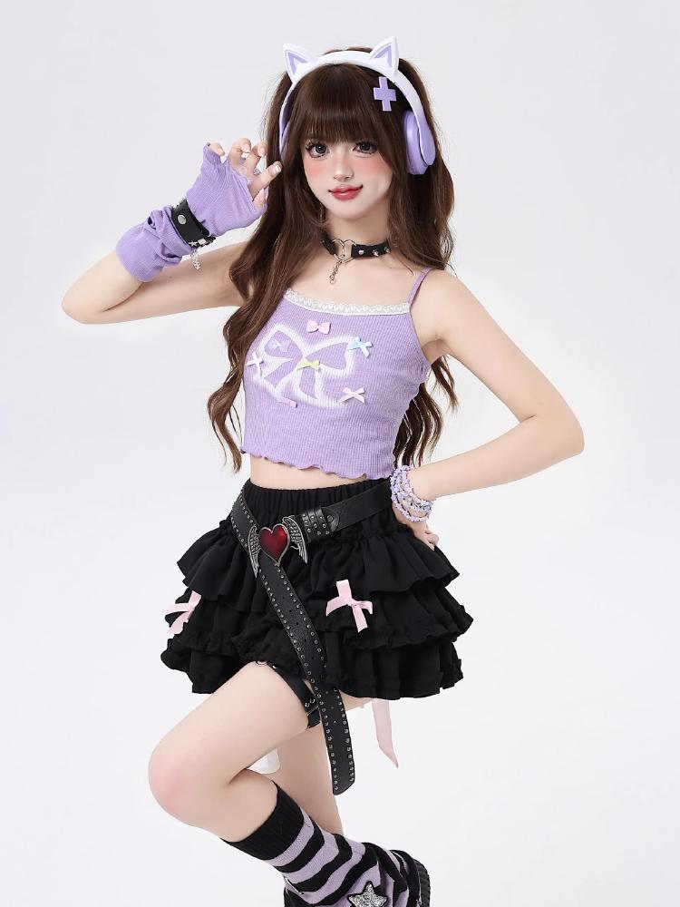 Japanese Kawaii Pleated JK Short Skirts Harajuku Y2k Lolita Style Mini Skirt Women Korean High Waist Bow Ruffles Cake Skirts