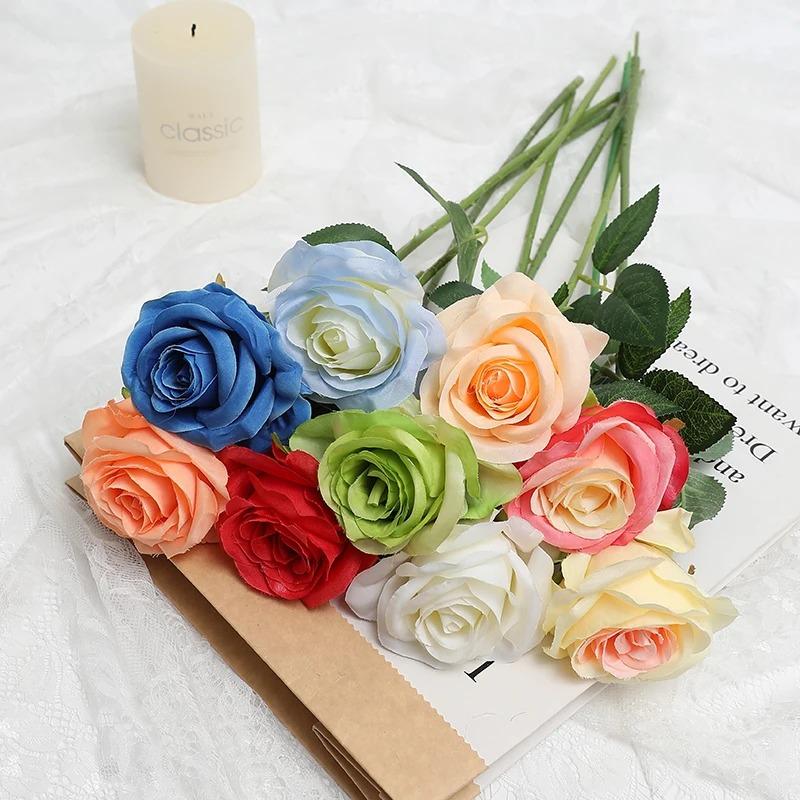 3/5Pcs Artificial Rose Flowers Bouquet For Home Room Decor Bridal Wedding Bouquet Centerpieces Flower Garden Floral Arrangement