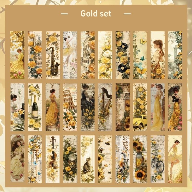 

30pcs Romantic Garden Series Bookmark Set White Card Paper Memo Page Marker for Books Unique Reading Gift A7670