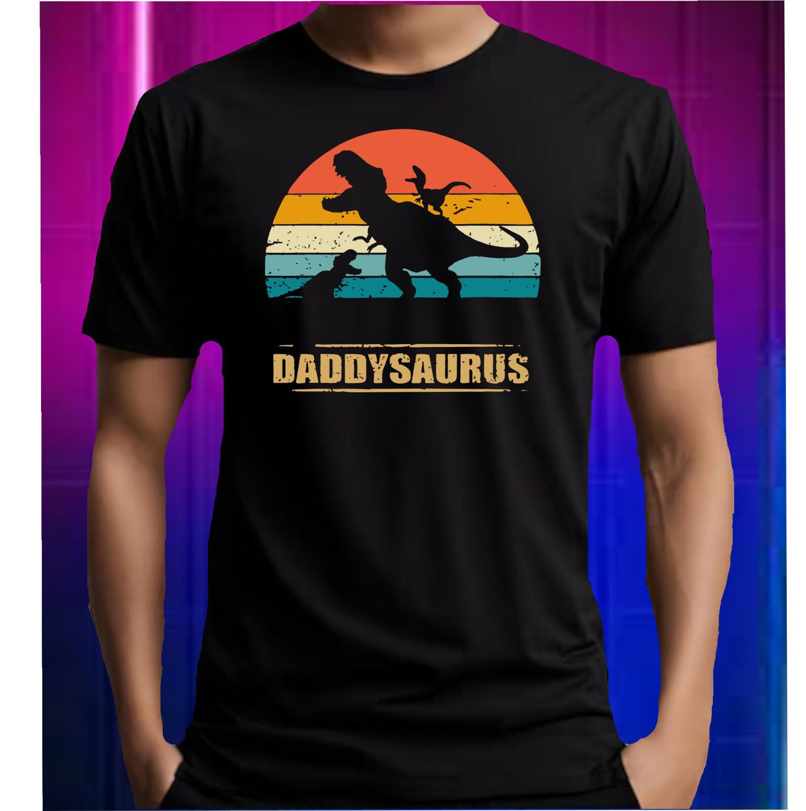 Daddy Saurus T-Shirt, Fathers Day Shirt, Dinasaur Dad Tee, Fathers Day Tee Top S