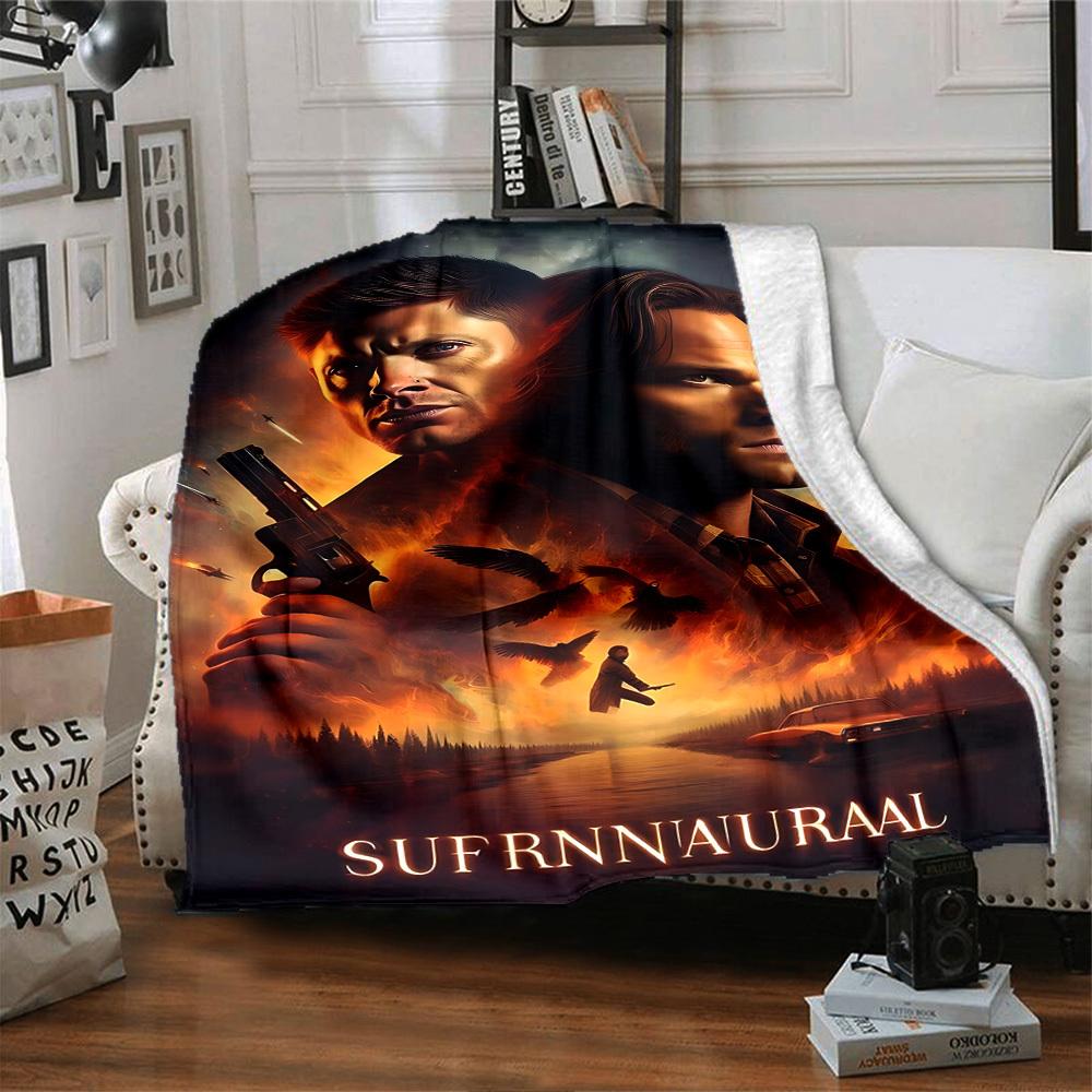 1pc Supernatural Throw Blanket Soft Flannel, Cozy All Season Polyester Perfect for Home, Office