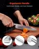 Kitchen Knife Set with Block and Sharpener, 15 Piece German High Carbon Stainless Steel Sharp Knife Set, Kitchen Cutlery with Ergonomic Handle,