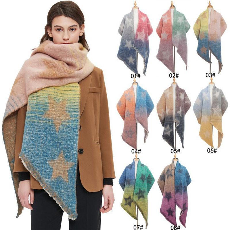 

Модная женская шаль, круглая пряжа, ромб, диагональный шарф, теплая шаль 240*40cm