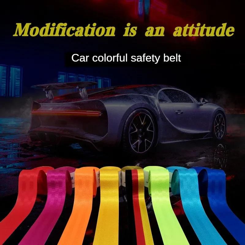 3.6M Auto Car Seat Belt Seatbelt Webbing Lap Retractable Safety Strap Universal 48MM Car Seat Conversion Car Accessories